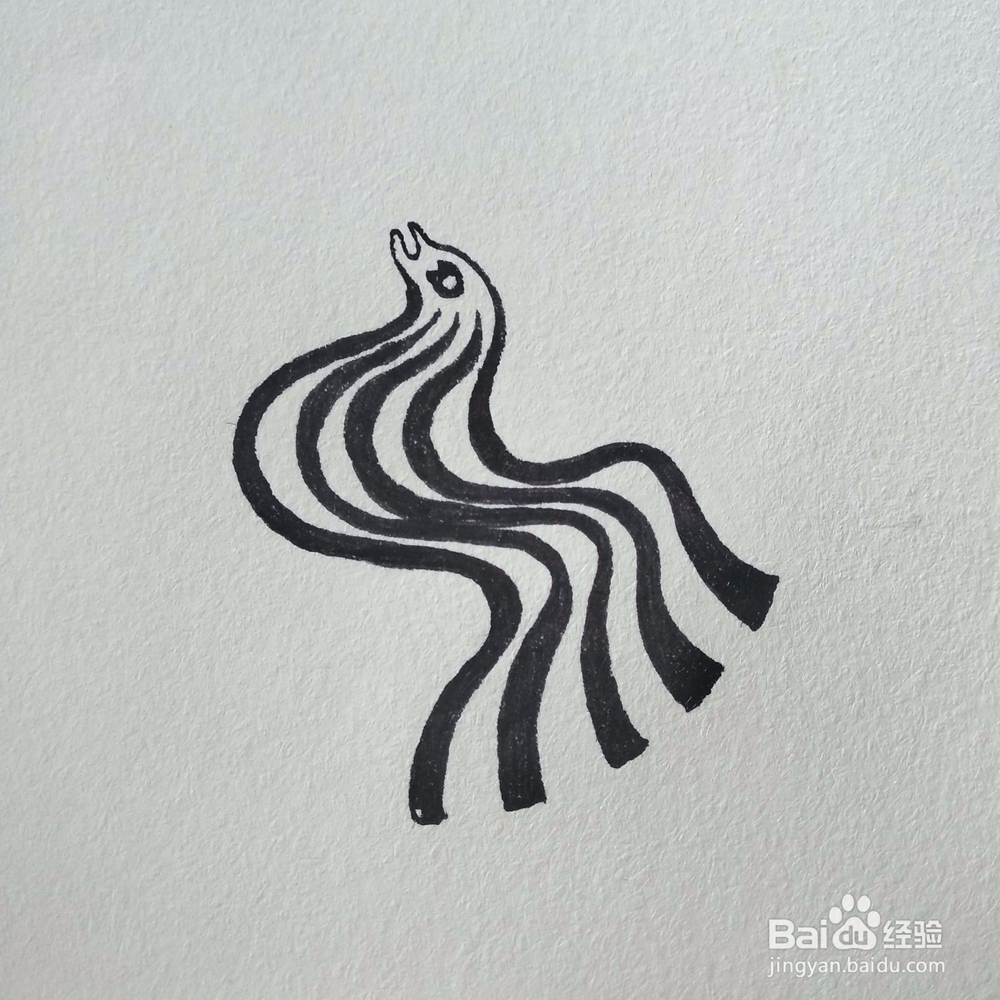 如何用线条画出一只小鸟平面构成创意画？