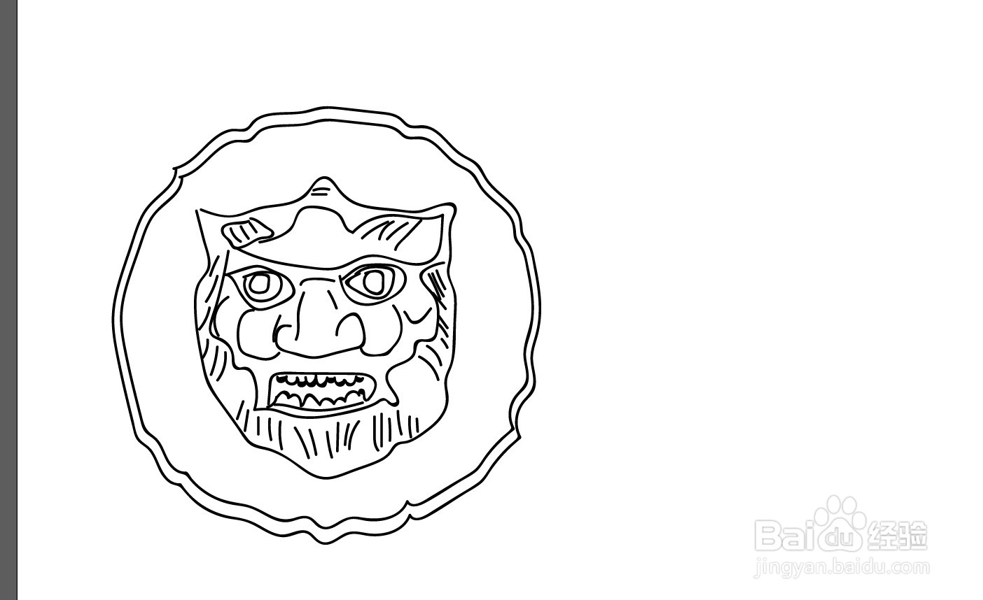 传统门饰简笔画