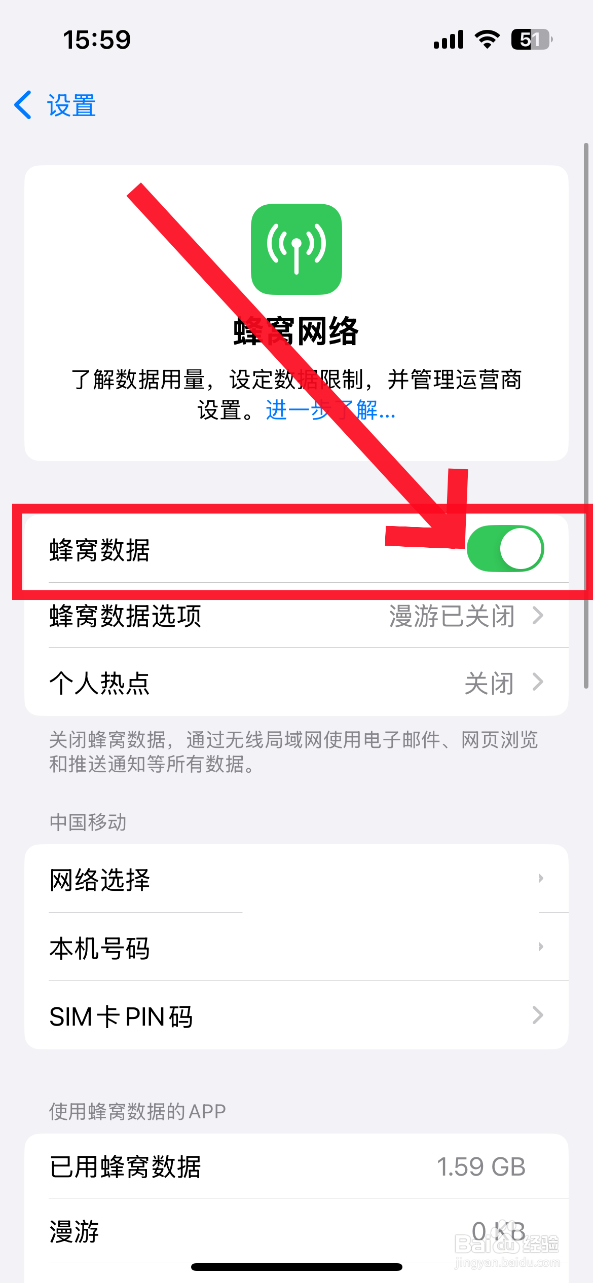 苹果手机数据流量怎么打开或关闭
