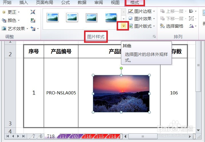 excel如何让图片样式显示金属框架的效果
