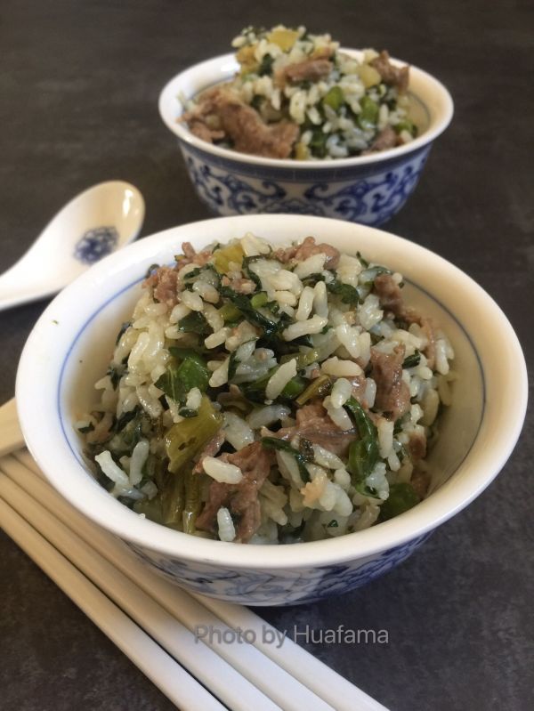 芥兰酸菜牛肉饭