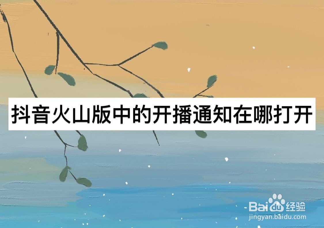 抖音火山版中的开播提醒在哪打开