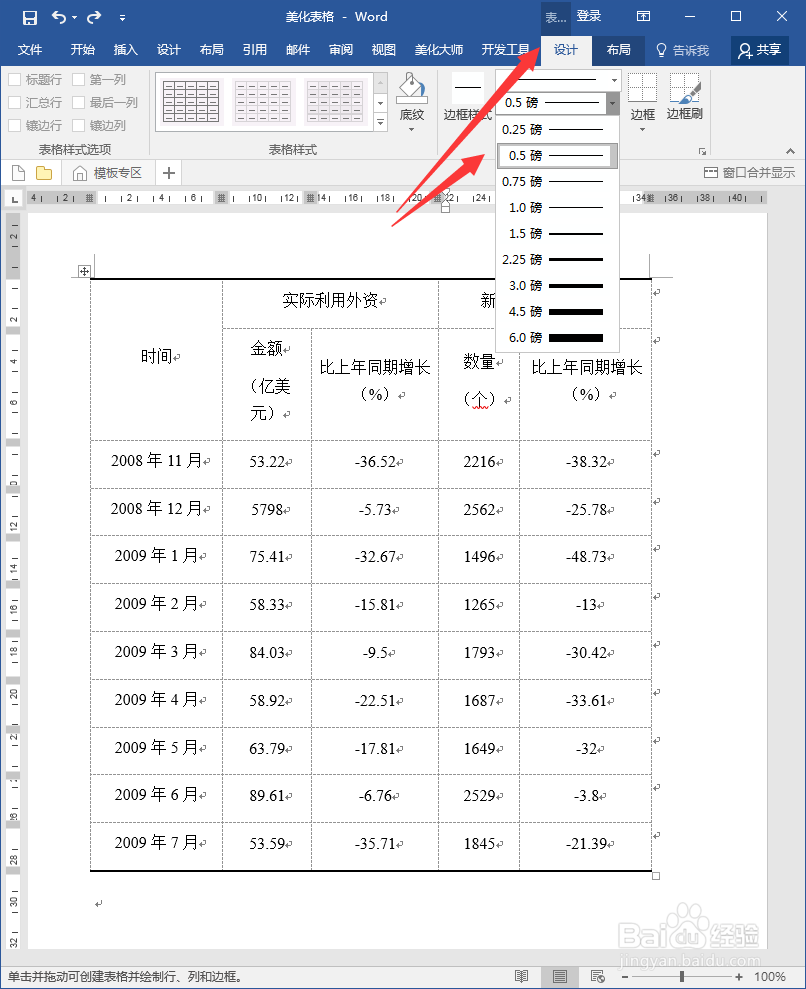 如何美化word文档中的表格
