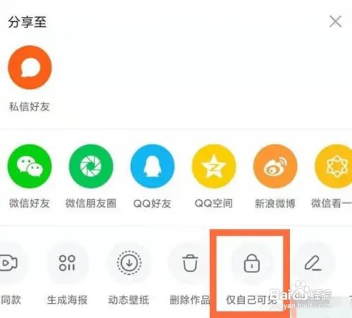 快手怎么把作品设置成仅自己可见