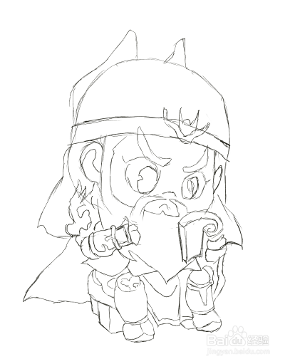 彩色简笔画Q版关羽的画法