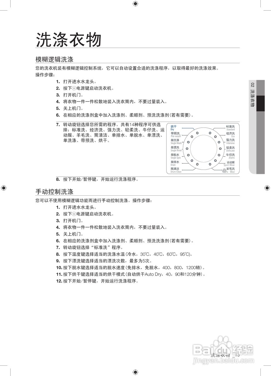 三星WD9602R8V洗衣机使用说明书:[2]