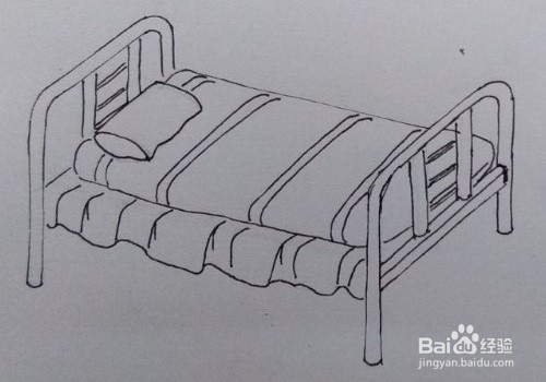 <b>家具画法教程（3）画单人铁架床铺的方法、步骤</b>