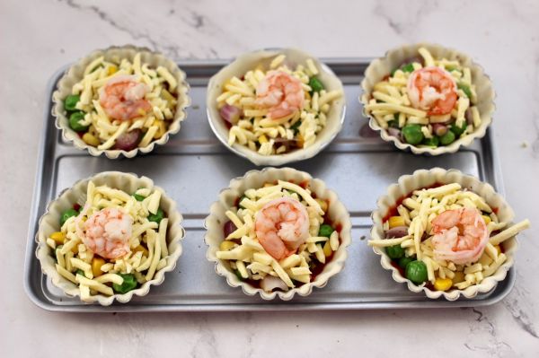 虾仁时蔬迷你披萨