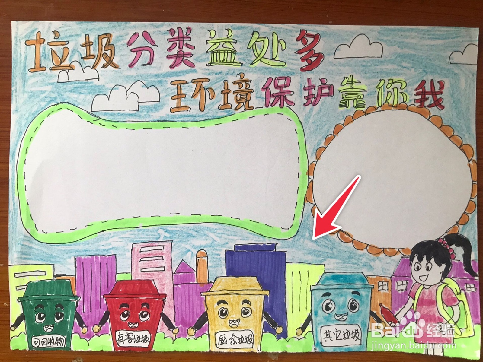 垃圾分类益处多,环境保护靠你我手抄报