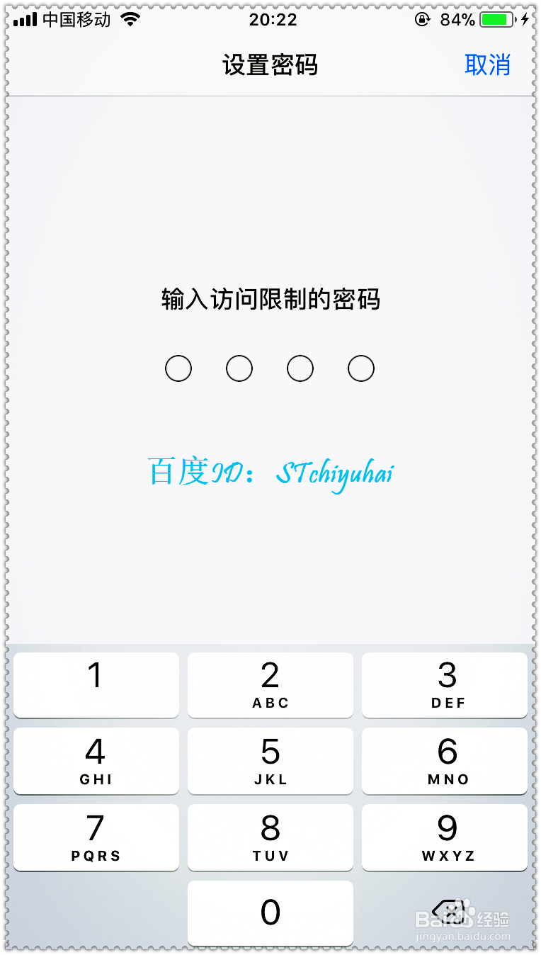 iPhone手机如何开启访问限制功能