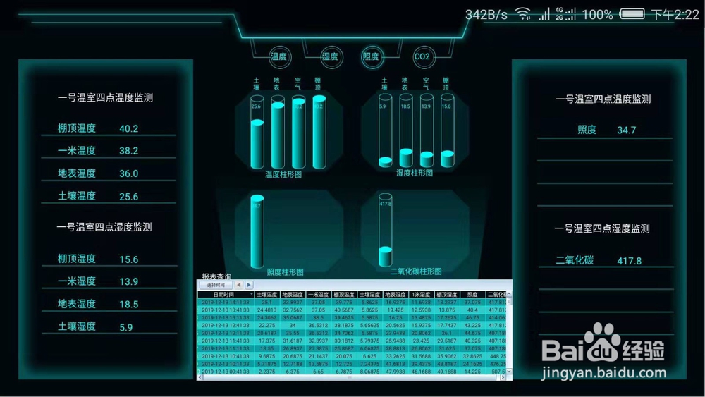 农业物联网温室大棚手机查看数据