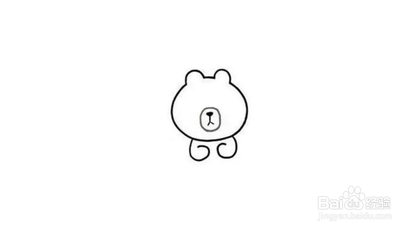可爱布朗熊简笔画画法分解