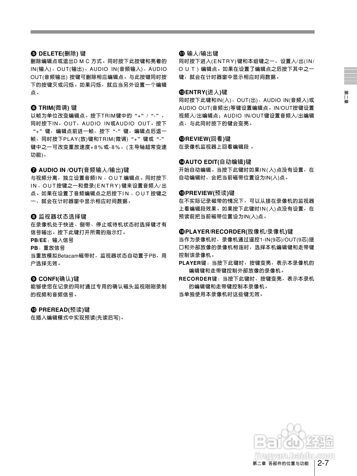 索尼DVW-500P数字磁带录像机使用说明书:[2]