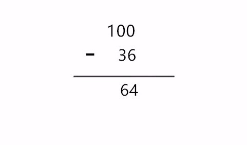 100减36竖式怎么列出公式