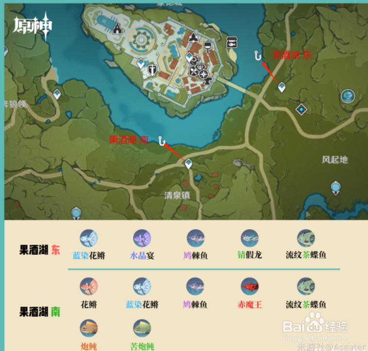 原神稻妻钓鱼地点分布位置在哪