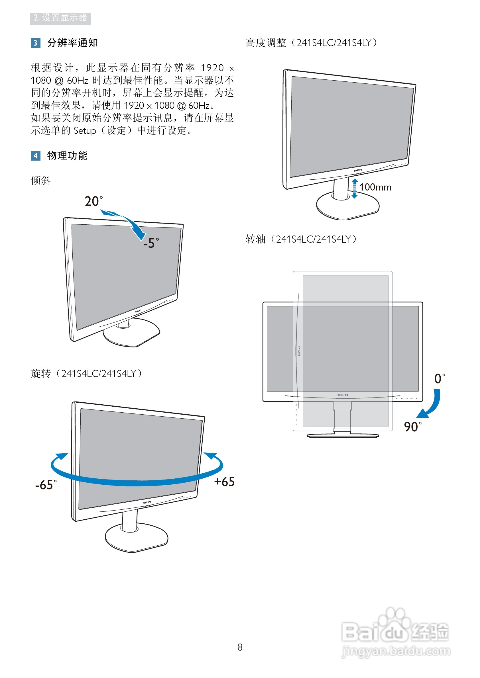 PHILIPS 241S4L显示器说明书:[1]