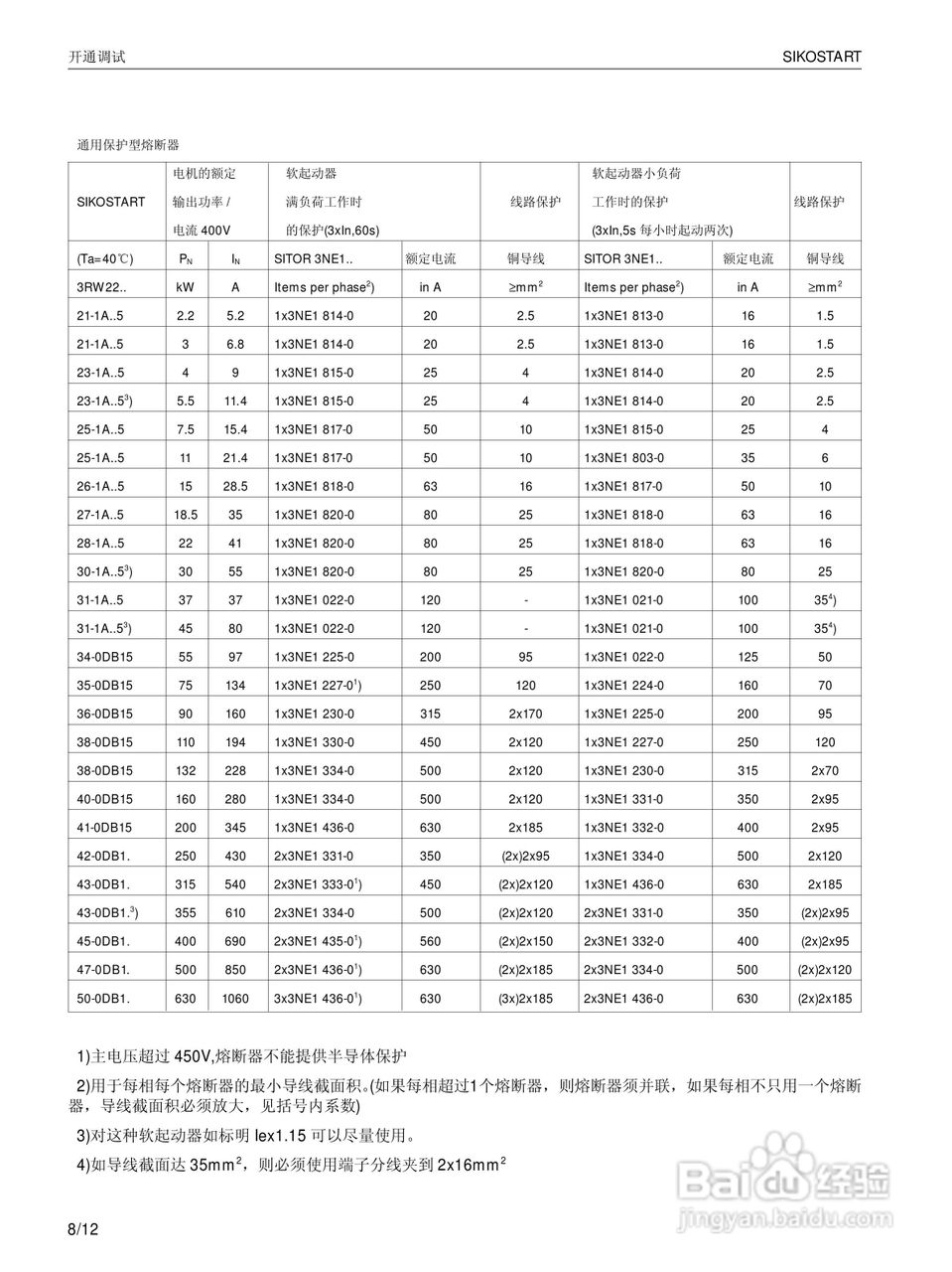 SIEMENS 3RW22电子式软起动器说明书:[8]