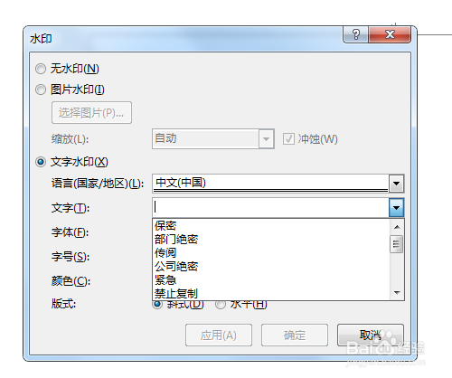 Word文档添加自定义水印