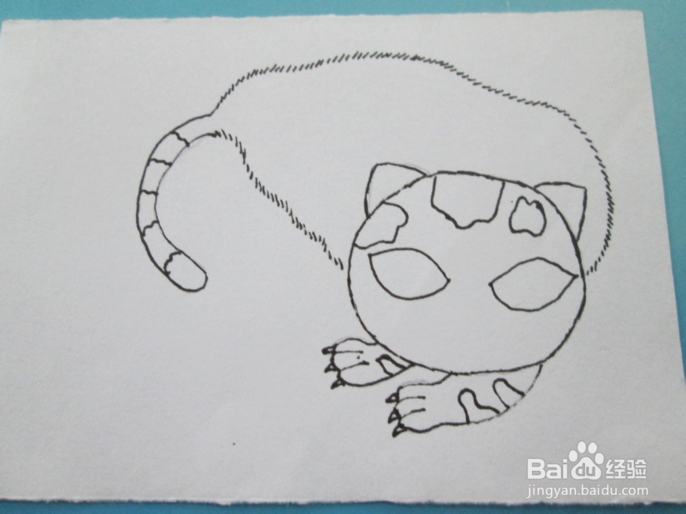 黑白线描画《猫咪》的作画步骤