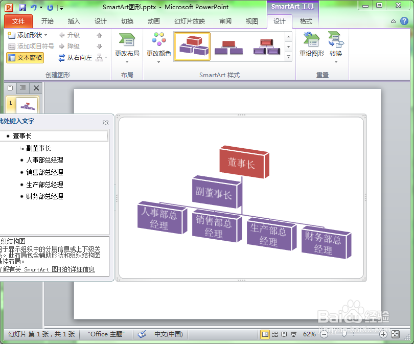 <b>在ppt中如何更改smartart图形的颜色和样式</b>