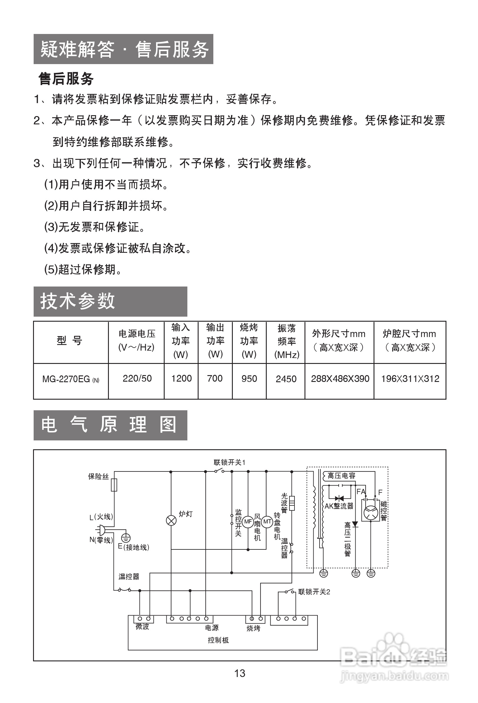 海尔MG-2270EG(N)微波炉使用说明书