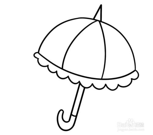 怎么画一把可爱的小雨伞