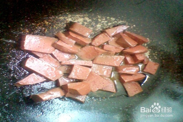 莴苣叶炒猪血------营养美味