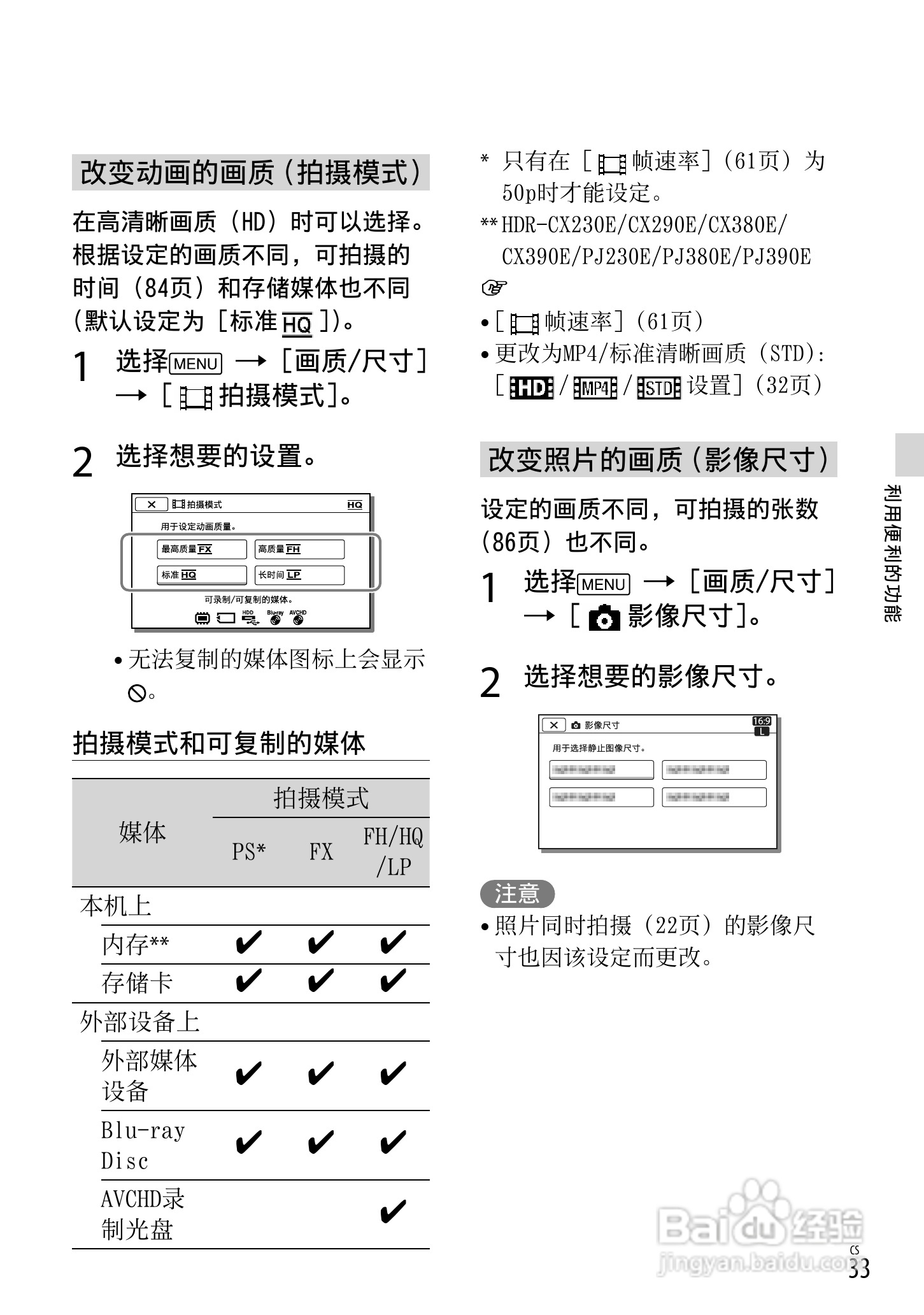 SONY索尼HDR-PJ390E数码摄像机说明书:[4]