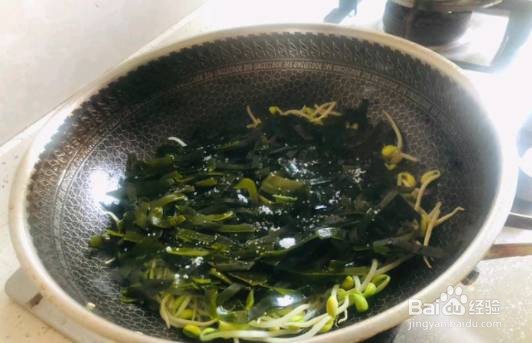 家庭自制海带丝炒豆芽