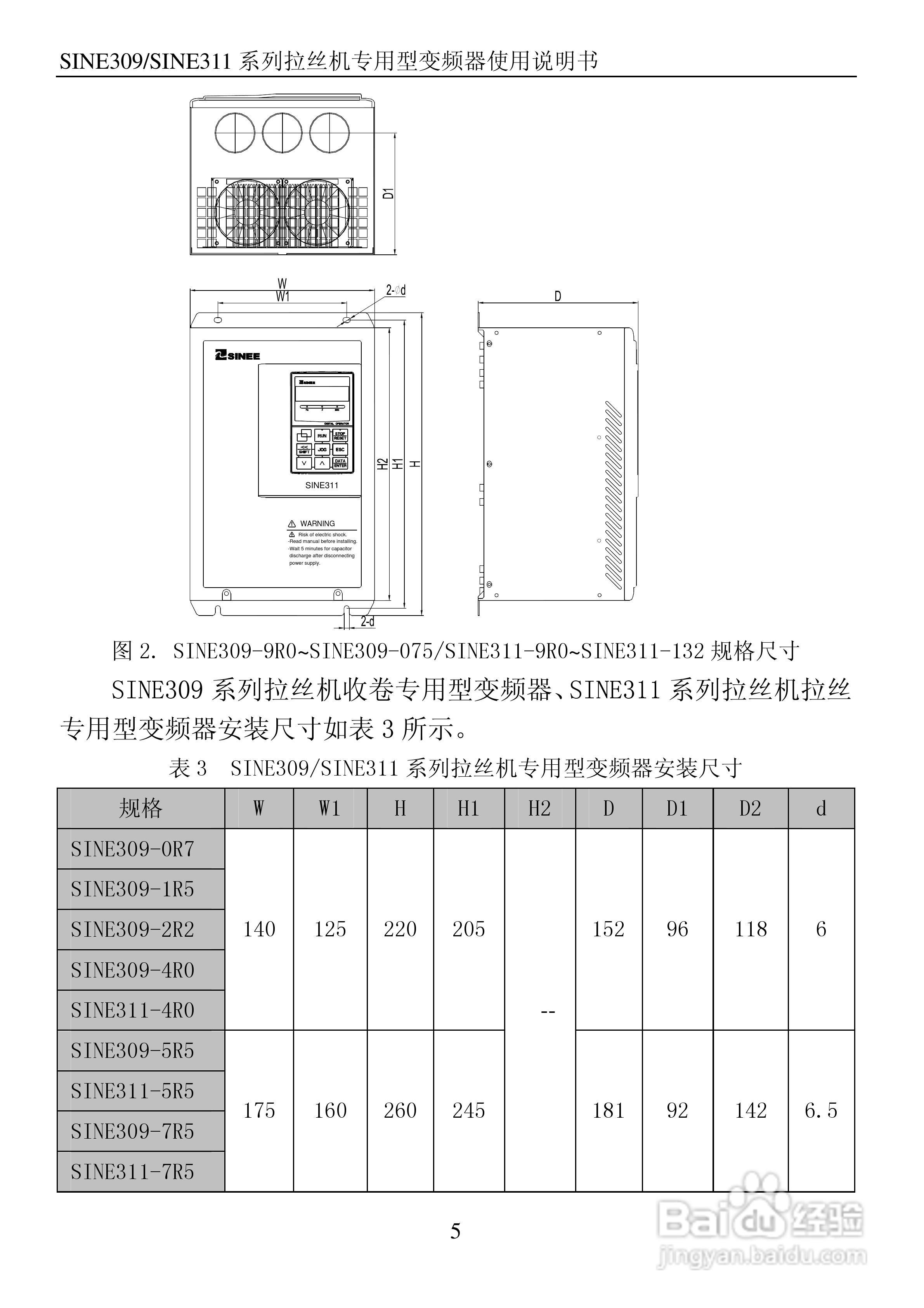 正弦(SINEE)SINE311-110变频器说明书:[1]