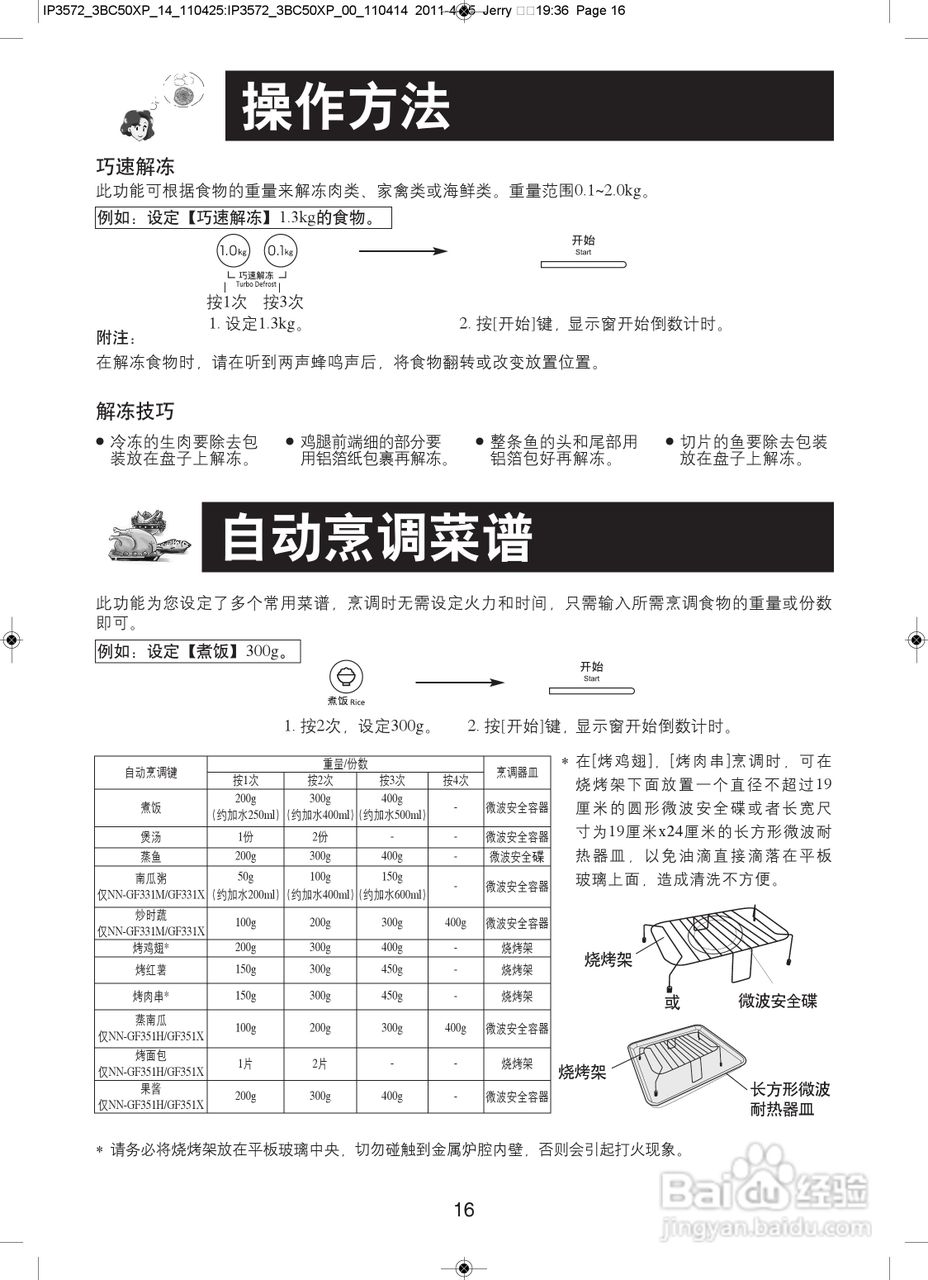 松下NN-GF351H微波炉使用说明书:[2]