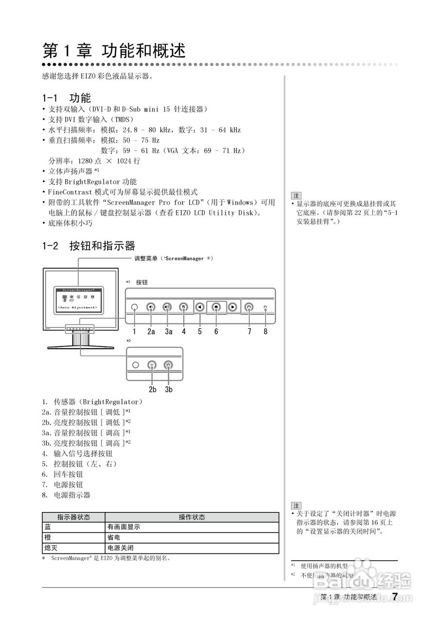EIZO FlexScan S1961彩色液晶显示器用户说明书:[1]