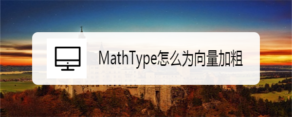 <b>MathType怎么为向量加粗</b>