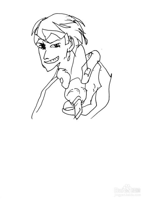 jojo的奇妙冒险系列之岸边露伴简笔画