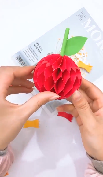 儿童手工立体苹果怎么做