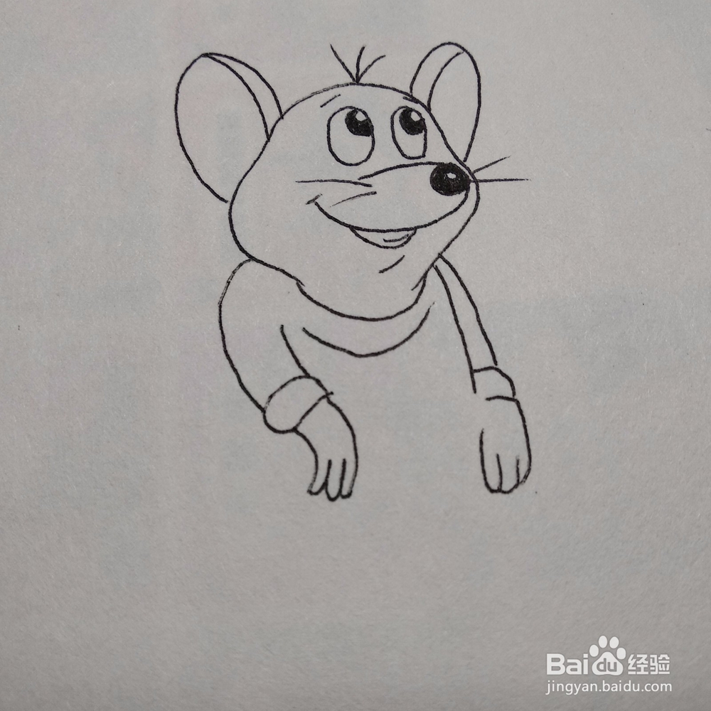 怎么画一个吃的特别胖的小老鼠卡通简笔画