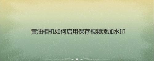 黄油相机如何启用保存视频添加水印