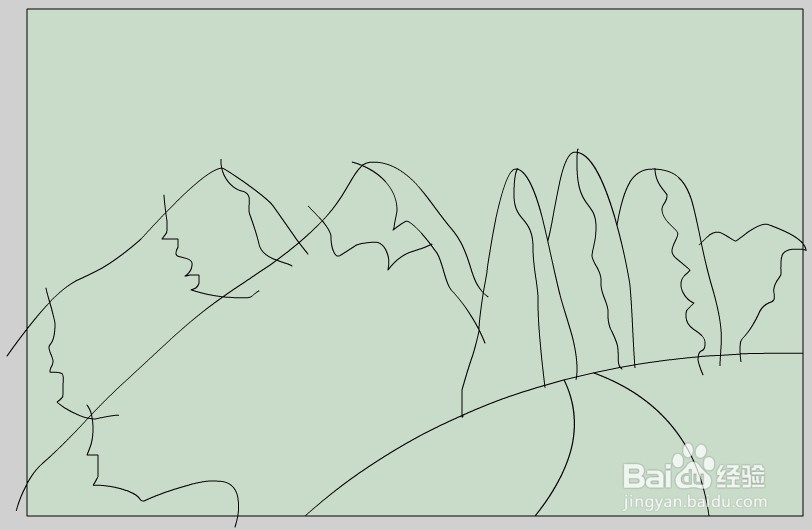 flash绘制雪山的背景图