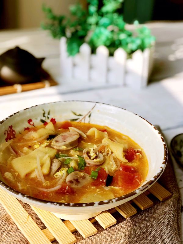 玉米面番茄面片汤