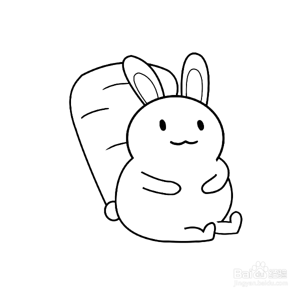 如何手工画背萝卜的兔子简笔画？
