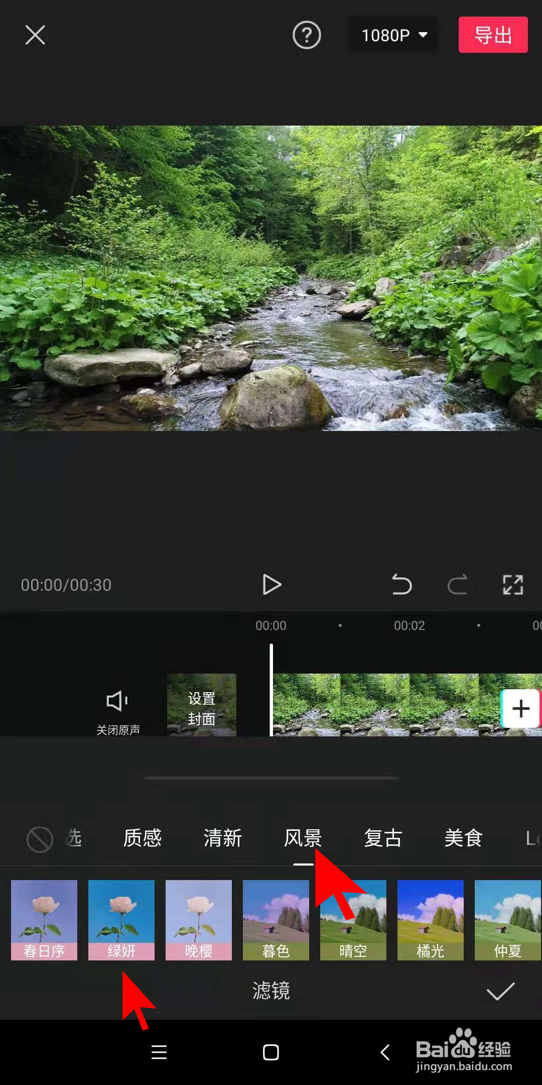 怎么样在手机剪映中为视频快速添加绿妍风格