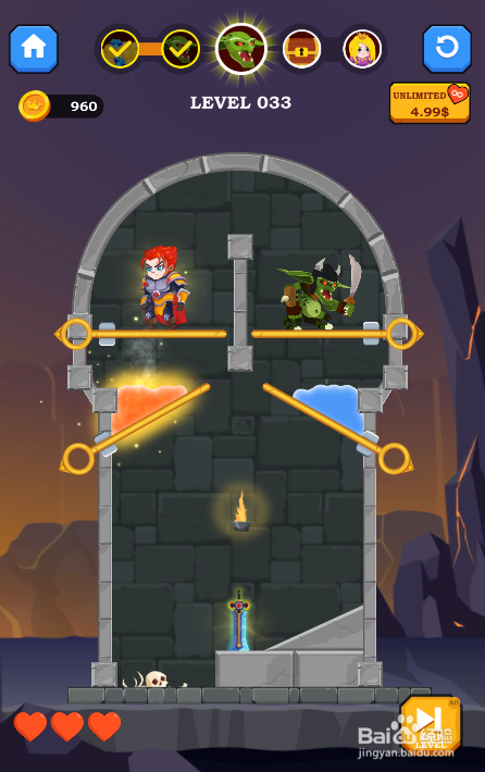 Hero Rescue Online的LEVEL 033怎样通过？