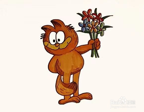 加菲猫的简笔画教程