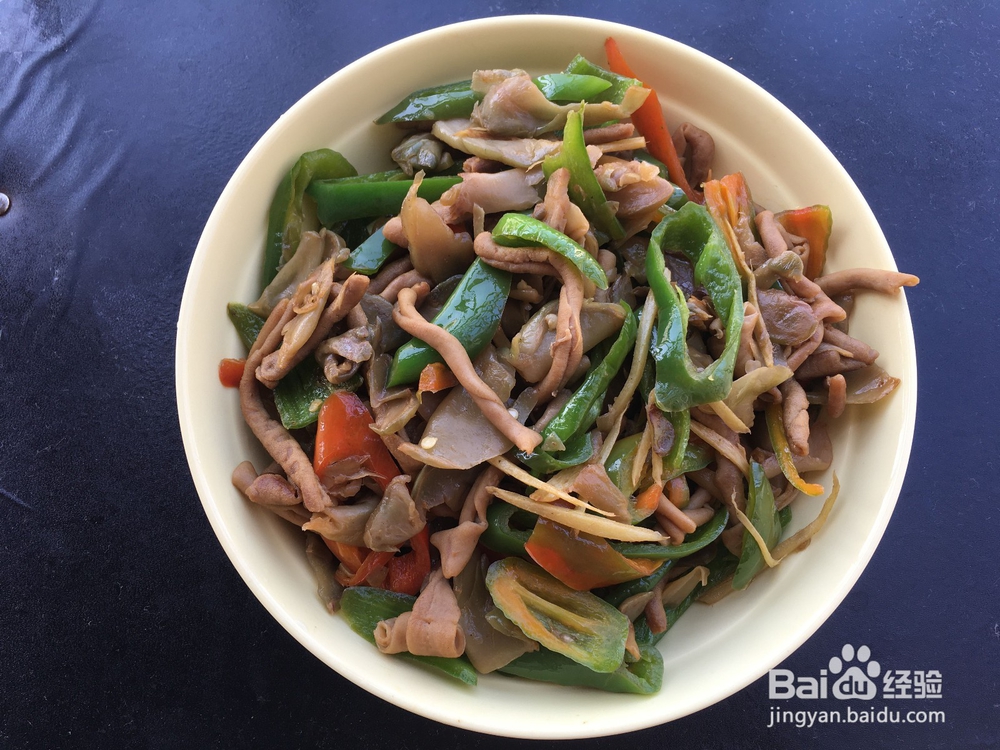 辣椒榨菜炒鸭肠的做法