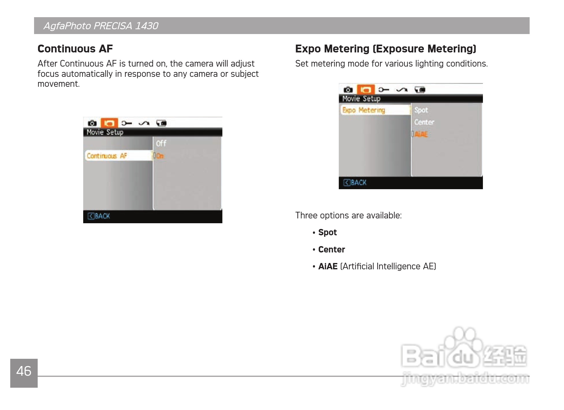 爱克发AgfaPhoto PRECISA 1430数码相机使用说明书:[5]