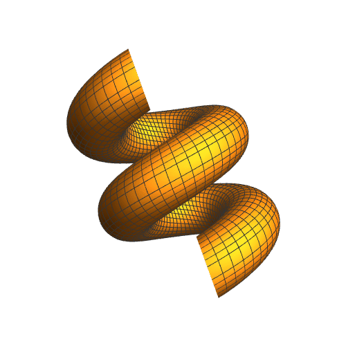 【微分几何】绘制螺旋管表面的短程线