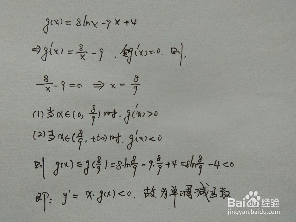 导数工具画复合函数y=x^2(4lnx-3x)的示意图