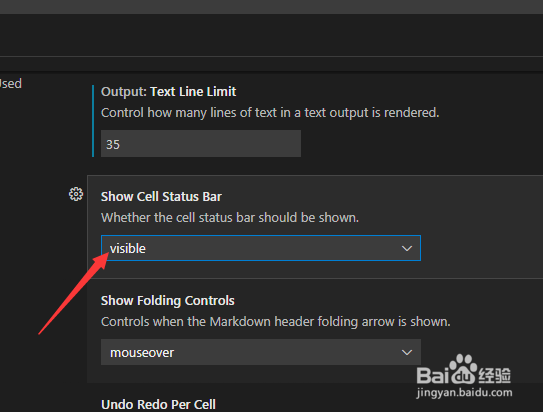 Visual Studio Code怎么显示单元格状态栏可见