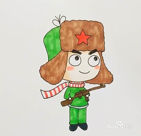 雷锋的简笔画怎么画