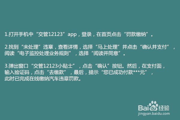 网上怎么交汽车违章罚款